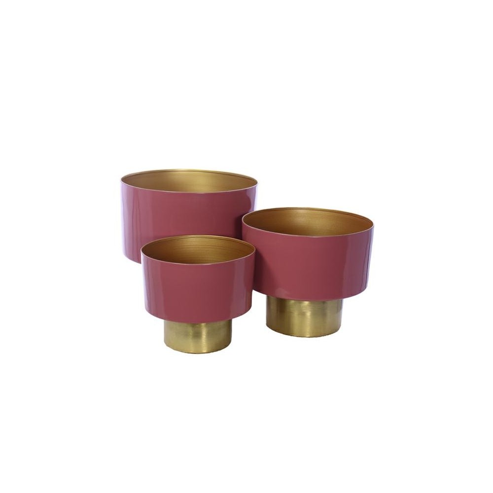 S 3 CACHEPOT ROSA ORO METALLO